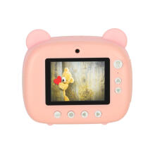 Ikonka Art.KX3573_1 Children's instant camera teddy bear pink