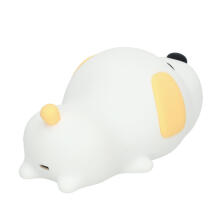 Ikonka Art.KX3694 Silicone night light white RGB dog lying down