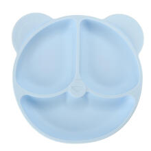 Ikonka Art.KX4001_1 Silicone children's dishes teddy bear light blue 4el