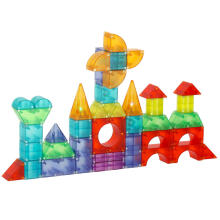 Ikonka Art.KX3628_2 3D construction magnetic bricks LED glowing 134 el.