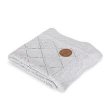 Knitted blanket in gift box (90x90) Rice stitch light grey