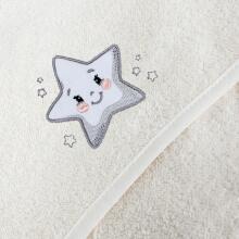 Hooded towel creamy star 100x100 Ceba Baby