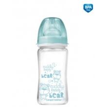 CANPOL BABIES EasyStart Anticolic wide neck Bottle glass Forest Friends 240ml 79/002_blu