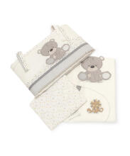 MOTHERCARE bedding set: crib bumper, crib fitted sheet and coverlet Teddys Toy Box GA513