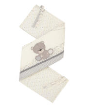 MOTHERCARE bedding set: crib bumper, crib fitted sheet and coverlet Teddys Toy Box GA513