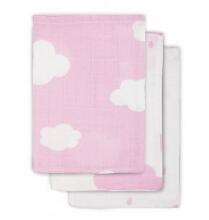 JOLLEIN Hydrophilic face cloth Clouds pink (3pack)