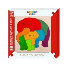 HAPE dėlionė Rainbow Elephant & Baby, E6505A