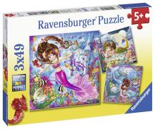 RAVENSBURGER puzzle Charming mermaids, 3x49psc., 8063