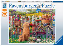 RAVENSBURGER pussel Cute dogs in the garden, 500st., 15036