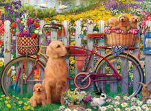 RAVENSBURGER pussel Cute dogs in the garden, 500st., 15036