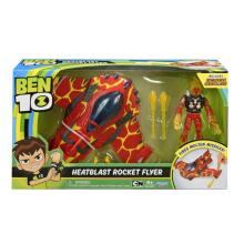 BEN10 Transforming Vehicle with Figure, Heatblast Rocket Flyer w/Exclusive Figure, 77401