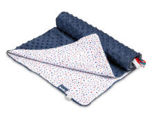 Light Minky Blanket – dots navy blue