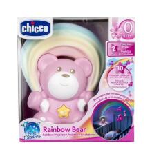 143306 BEAR WITH PROJECTOR RAINBOW PINK