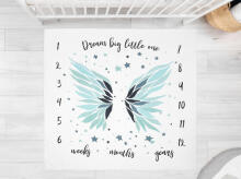 MUSLIN PHOTO MAT WINGS BLUE 120x120