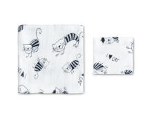 BAMBOO DIAPERS SET 30x35 75x75 CATS