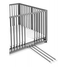 KLUPS JONAS Graphite wooden playpen with wheels 100x96 cm