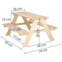 Wooden garden picnic table for children Springos BE003 90x79x50 cm