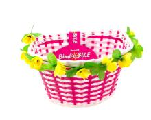 Front basket FLOWER POWER, pink