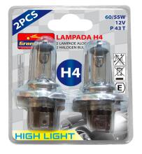 Halogen bulbs H4 12V 60/55W P43T LAMPADA H4, 2 pcs