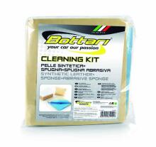 Car wash kit: synthetic leather cloth + sponge + abrasive sponge CLEANING KIT 