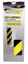 Wall bumper NO-CRASH, rectangular, black/yellow, 40x15 (7.5+7.5)x1.5 cm