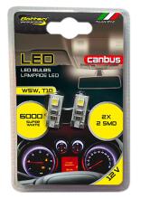 Лампочки светодиодные, 2 шт., W5W T10 Canbus, 2SMD