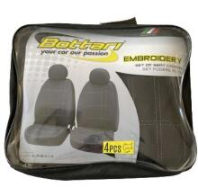 Front car seat covers EMBROIDERY, black/grey