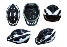 Bicycle helmet for adults WHITE/BLACK, size M