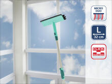 LEIFHEIT Window Cleaner and Brush with Telescopic Handle 120-200cm Brush Window Cleaner