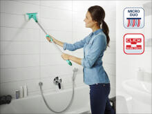 LEIFHEIT Tile and Bathroom Brush with Telescopic Handle 93-150cm Bath Cleaner micro duo