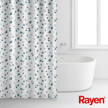 Shower curtain 180x200cm white/blue, polyester