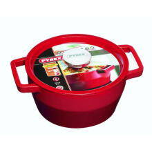 PYREX 3.6L round cast iron / &Oslash;24cm / red