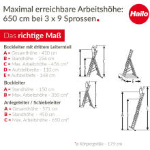 ProfiStep Combi ladder / aluminium / 3x9 steps