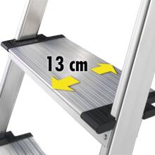 Household ladder L80 ComfortLine / aluminium / 3 steps