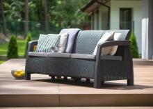 Corfu Love Seat Max triple garden sofa grey