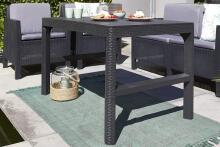 Садовый стол Lyon Rattan Table серый