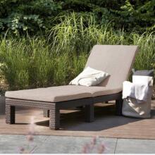 Jaipur sun lounger with cushion brown