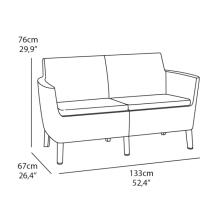 Dārza dīvāns divvietīgs Salemo 2 Seater Sofa brūns