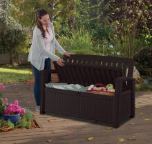 Uzglabāšanas sols Patio Storage Bench 227L brūns