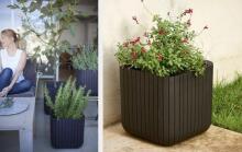 Flowerpot Cube Planter S brown