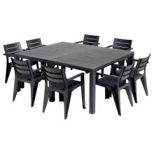 Sodo stalas Julie Double Table, pilkas (2 konfigūracijos)