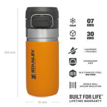 Termopudele The Quick Flip Water Bottle Go 0,47L, safrāndzeltenā krāsā 