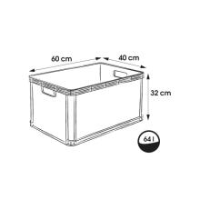 Transport box with load capacity up to 30kg Robert 60x40x32cm 64L graphite