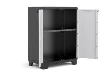 Spintelė Linear Base Cabinet, juoda/balta