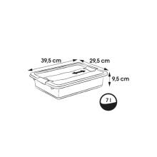 Box with lid crystalbox Cornelia 39,5x29,5x9,5cm 7L transparent