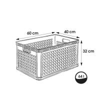 Transport basket with load capacity up to 60kg Robert 60x40x32cm 64L grey