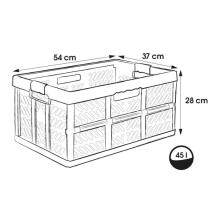 Saliekamā kaste ar kravnesību līdz 50kg Ben 54x37x28cm 45L grafīta krāsā