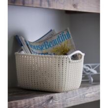 Basket Knit S rectangle 8L 30x22x17cm white