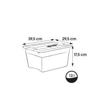 Box with lid crystalbox Cornelia 39x,5x29,5x17,5cm 12L transparent