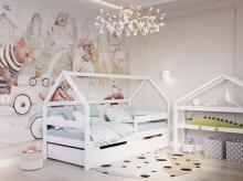 YappyKids YappySole Art.388929 White подростковая кровать-домик 200x90см